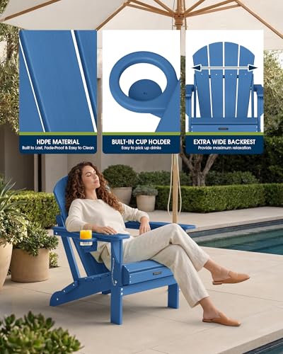 Adirondack chair set up in a backyard