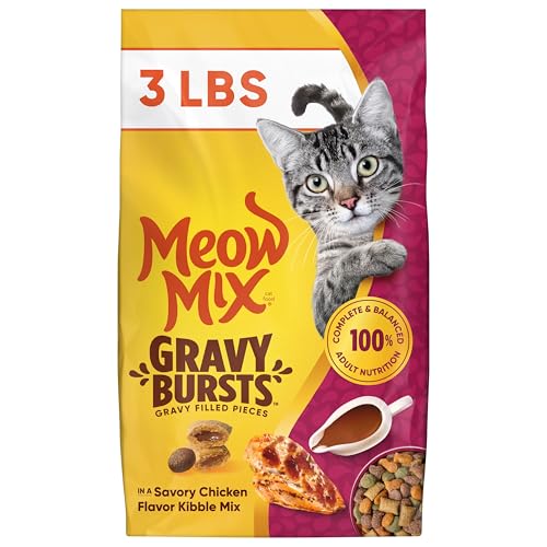 Meow Mix Gravy Bursts Dry Cat Food bag front