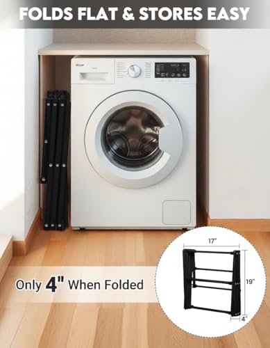 Top view of the adjustable laundry rack fully extended