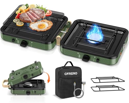 CFRERO 2-Burner Foldable Camping Stove Green