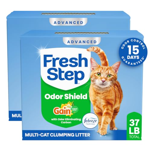 Fresh Step Advanced Odor Shield Gain scent 18.5 lb two pack box front