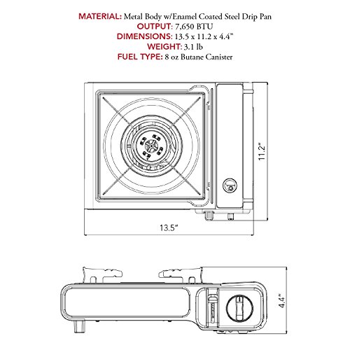 Top view of Gas One gray camping stove