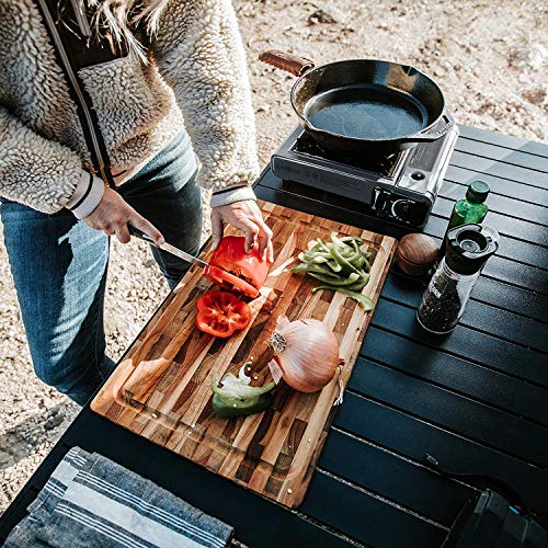 Portable camping stove with carry handle