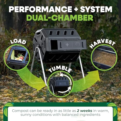 Side view of the 37 gallon black composting unit