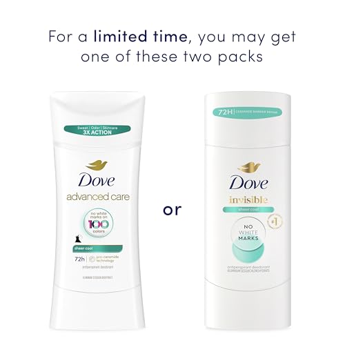 Back of Dove 2.6 oz deodorant package