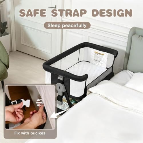 feelogos baby bed detail of breathable mesh and mattress