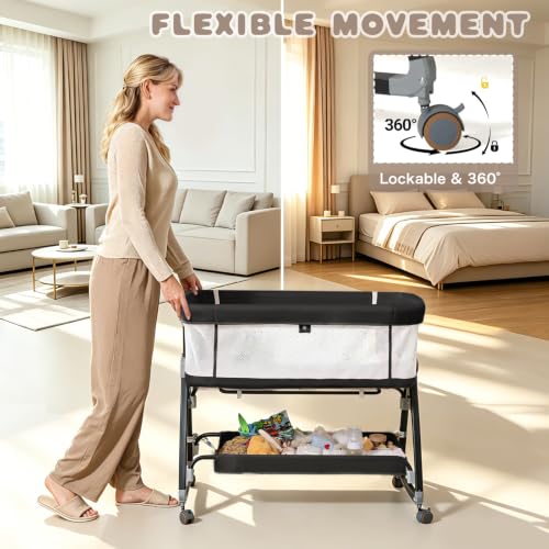 feelogos bedside crib folded for travel