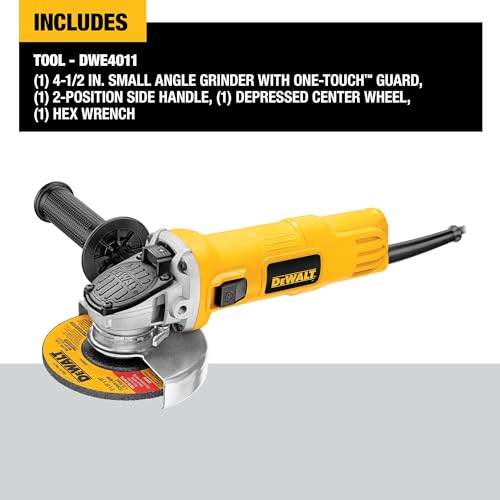 Yellow DEWALT 4-1/2-inch angle grinder tool