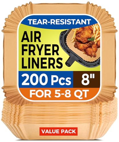 Vailnd 8 inch square air fryer liner pack