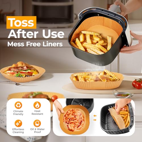 Stack of natural color paper fryer liners