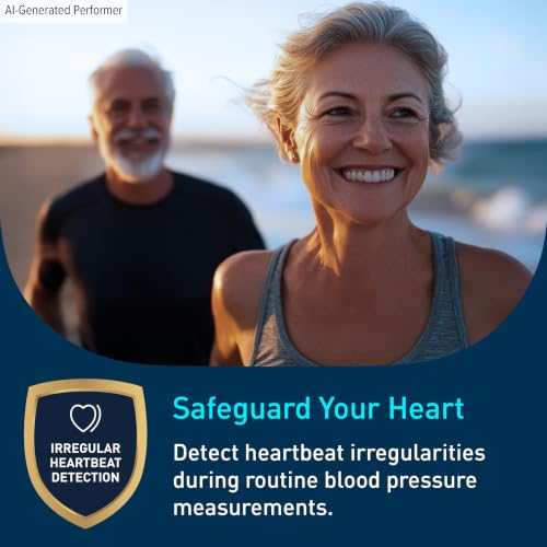 Black Omron Evolv display showing blood pressure reading