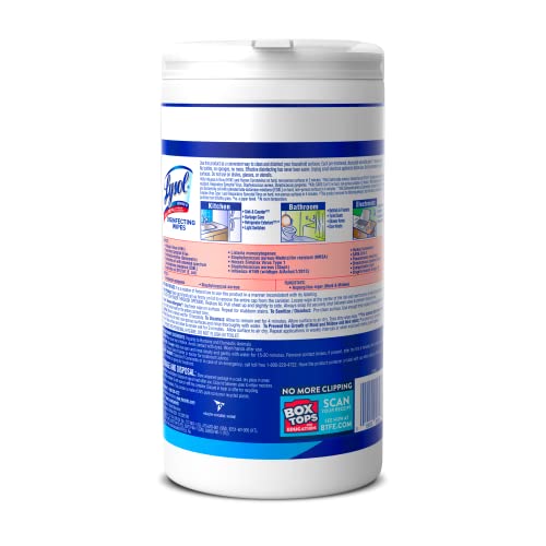 Lysol wipes packaging with Crisp Linen label