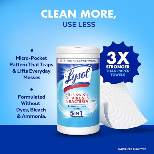 Back of Lysol wipes package with directions