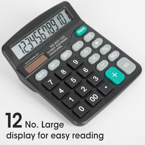 Close up of 12 digit display on YesBes calculator
