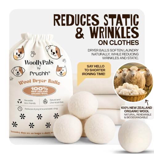 Plain white wool balls for laundry