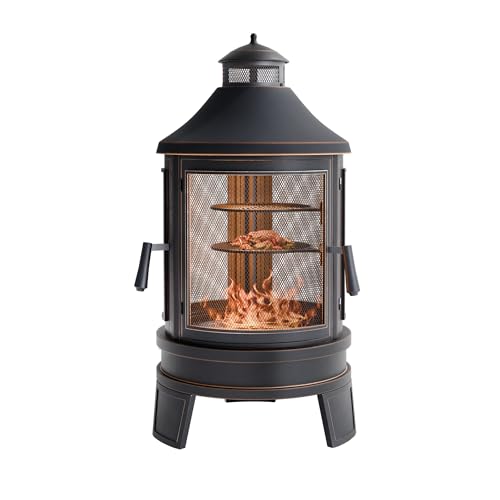 ASJMR 24 Inch Metal Chiminea full view