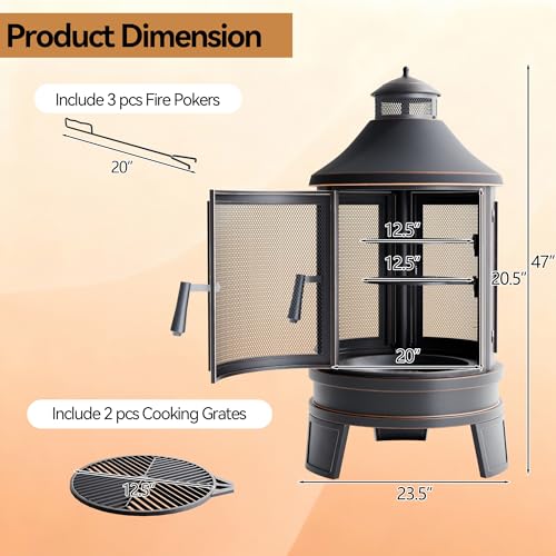ASJMR outdoor fireplace with open doors