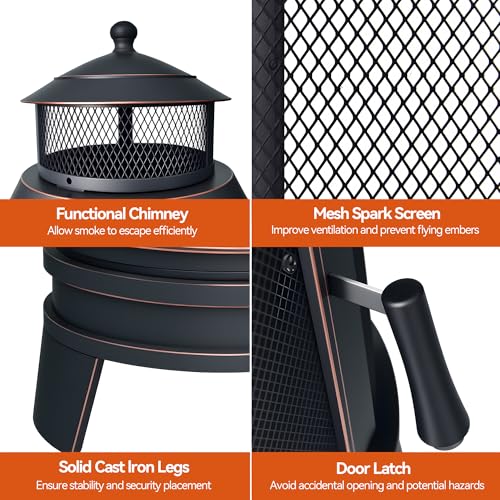 ASJMR chiminea mesh spark screen detail