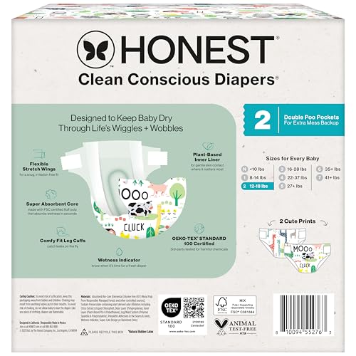 Full 72 count box of Honest diapers