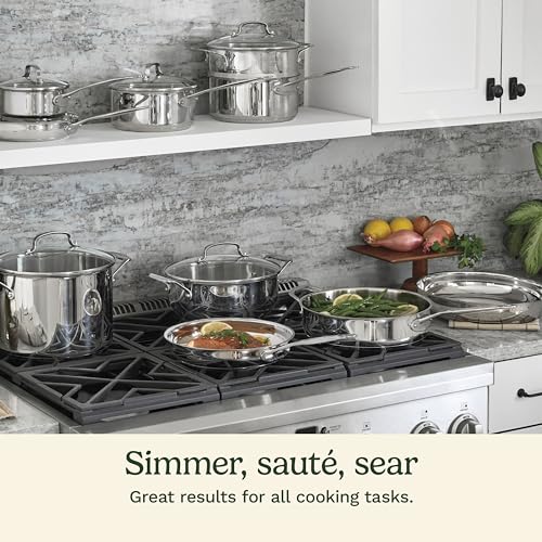 Cuisinart 17-piece set with lids arranged