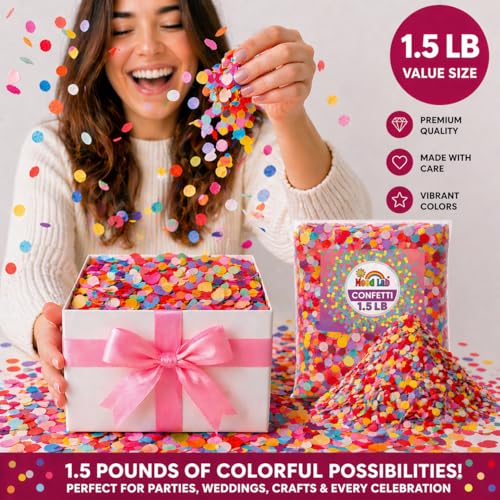 Close up of colorful round tissue confetti