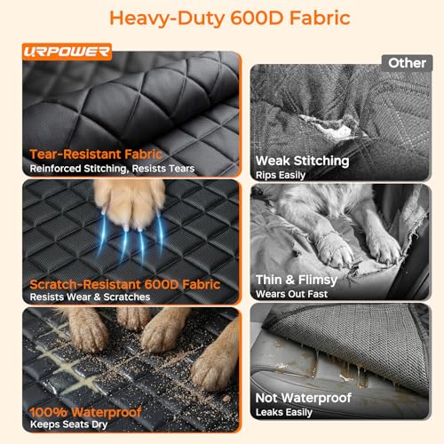 URPOWER waterproof pet seat cover black and orange