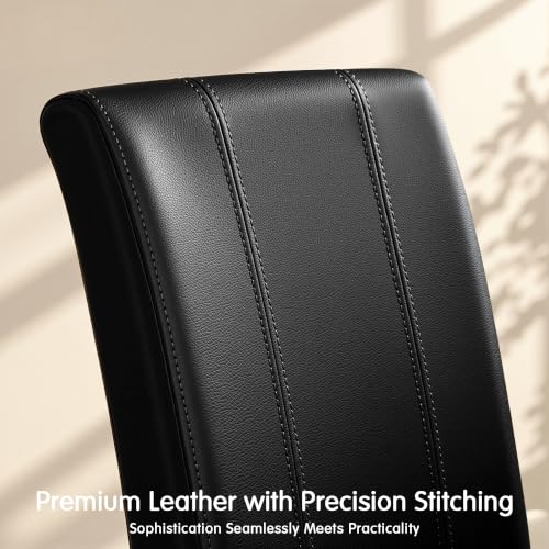Black upholstered kitchen chair profile