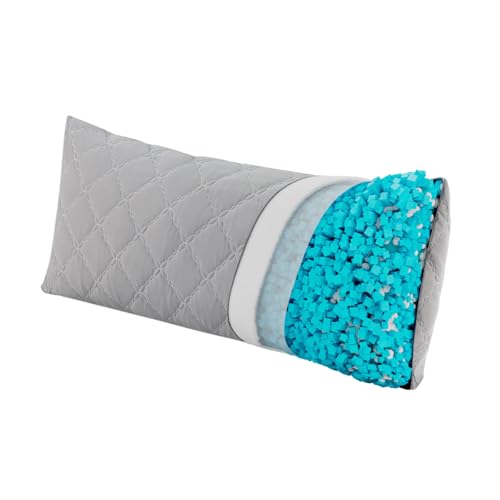 Light grey pillow on bed