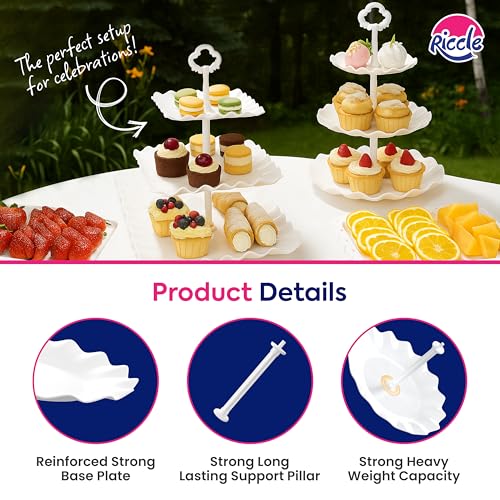 Square three-tiered RICCLE dessert stand
