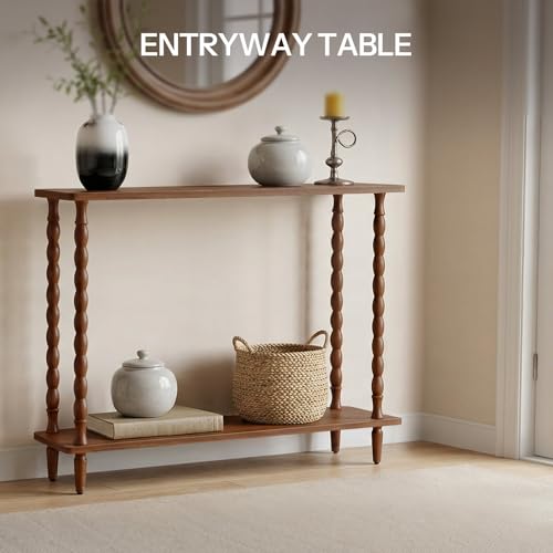 Two-tier storage shelf design for entryway items