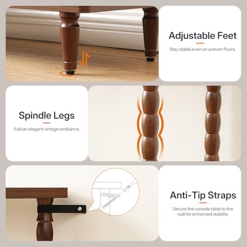 Close up of the adjustable feet on the console base
