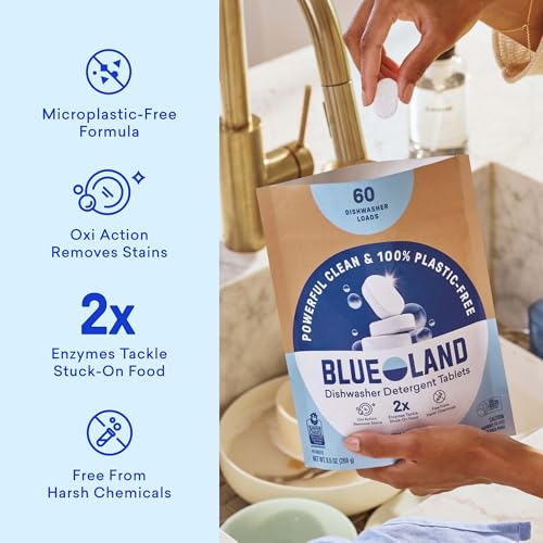 Blueland plastic-free tablet branding