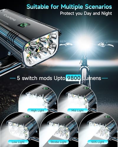 Cuytgsg bike light with 360-degree bracket