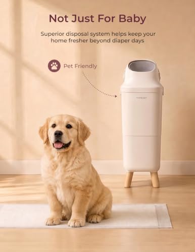Momcozy diaper pail in nursery setting
