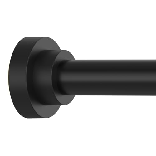 Thestoa adjustable black shower curtain rod
