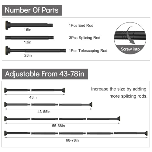 Thestoa black rod installed in bathroom