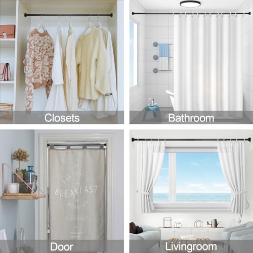 Thestoa tension rod used as closet storage