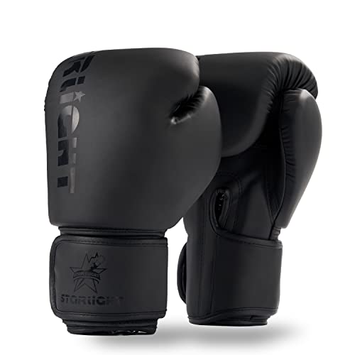 Valchiria 10 oz All Black Boxing Gloves front view