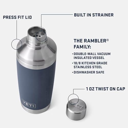 YETI Cocktail Shaker lid and twist cap detail