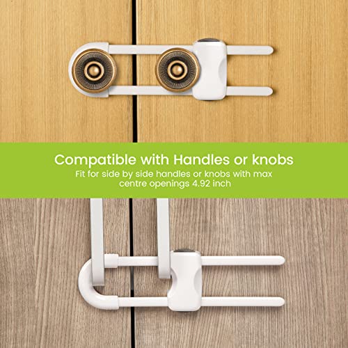 Jetec cabinet lock installed on kitchen handles
