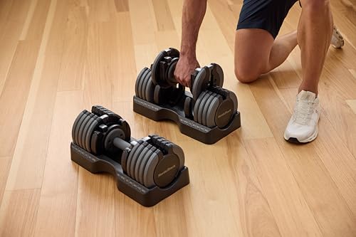 Full NordicTrack dumbbell pair in home gym setting