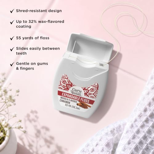 Product label for GuruNanda oral care floss