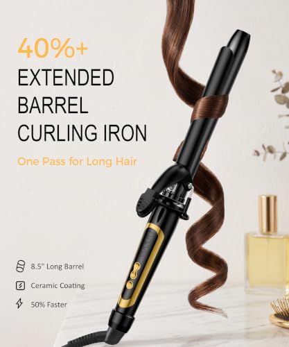Lanvier hair curling iron extra long barrel close up