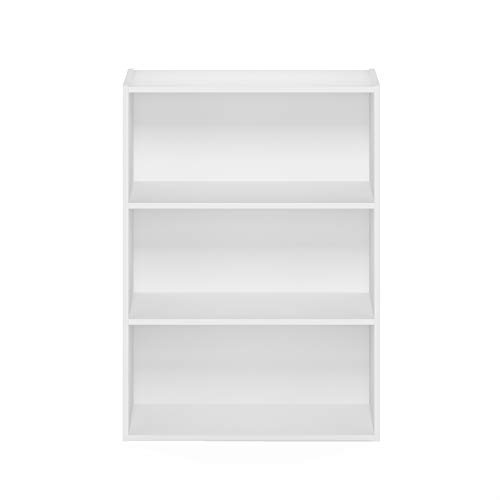 Furinno PASIR plain white bookcase isolated
