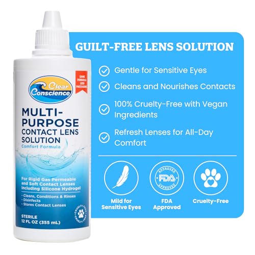 Clear Conscience lens solution bottle branding