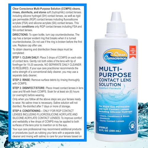 Clear Conscience multi-purpose solution bottle in white background
