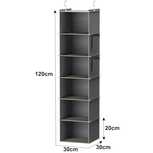 Side profile of YOUDENOVA hanging closet shelf unit