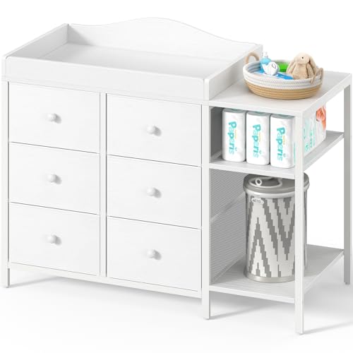 BOLUO baby dresser with changing table top white