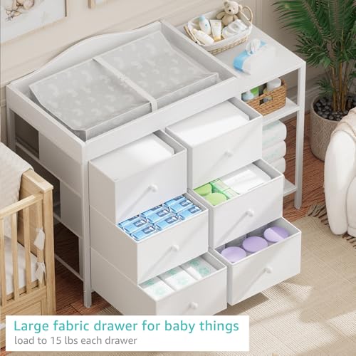 BOLUO nursery dresser with 6 fabric drawers