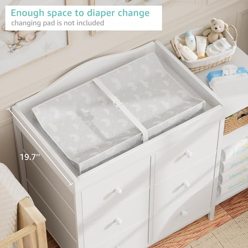 BOLUO white storage dresser for nursery room